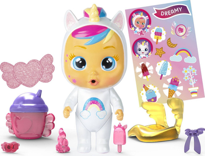 Lodër kukull Cry Babies Magic Tears Paci House Fantasy, me shpizë-çantë, aksesorë, rozë