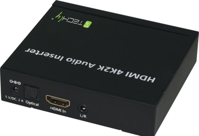 Inserter audio HDMI Techly 2K 4K, HDMI Toslink Stereo L/R, i zi