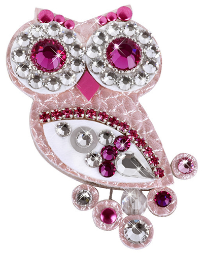 Brosh Owls Old Pink II, rozë