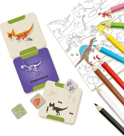 Set edukativ SES Creative I Learn Dinosaurs 14630, me dinosaurë, për kalamaj