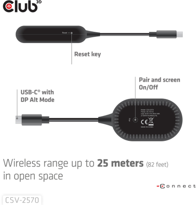 Kit transmetimi pa tela USB C në HDMI Club 3D, Full HD, 25m, me docking station dhe USB hub