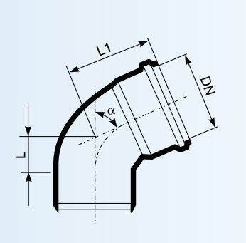 Bërryl 15° Magnaplast UdBB (146420), 110 mm, i kaltër