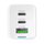 Полнач за ѕид Wozinsky GaN 65W, 2x USB C 1x USB A, со кабел USB C, бел