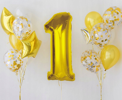 Balon folie Smart numër 1, 92 cm, ngjyrë flori