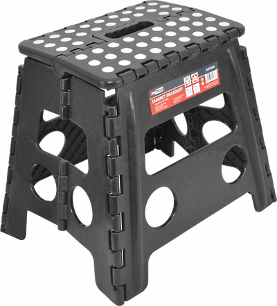 Stol i palosshëm Large Folding Step Stool, kapacitet 150kg, plastikë e zezë