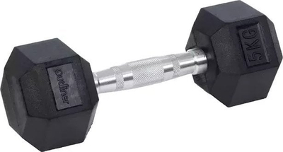 Peshë dore Outliner Dumbbell, 5 kg, e zezë