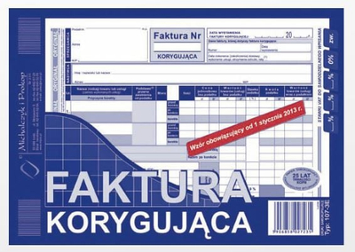 Bllok me fatura korrigjuese Michalczyk i Prokop A5, 80 fletë, vetëkopjuese, blu