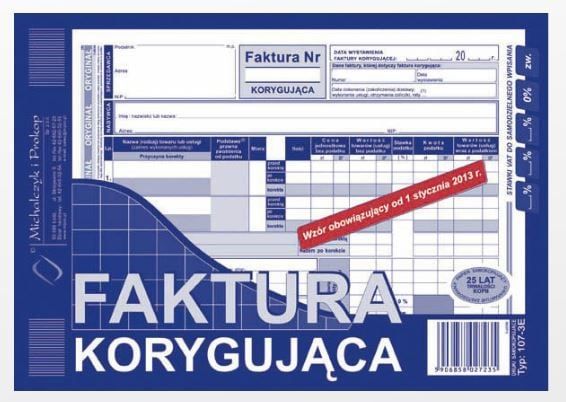 Bllok fatura korrigjuese Michalczyk i Prokop A5, 80 fletë, vetëkopjuese, blu