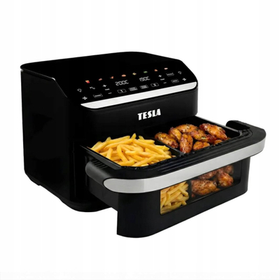Fritezë me ajër Tesla AirCook DualHeat QD575 XXL, 10L, 2900W, e zezë