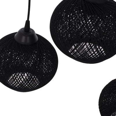 Llambë e varur tavani 3-sfera, litar i thurur, 50×18×80 cm (HM7705.01)