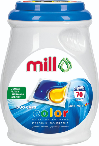 Kapsula larëse Color Duo Caps, për rroba me ngjyra, 70 copë