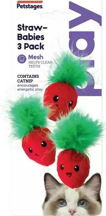 Lodër për mace Petstages Strawberries, me catnip, me ngjyra