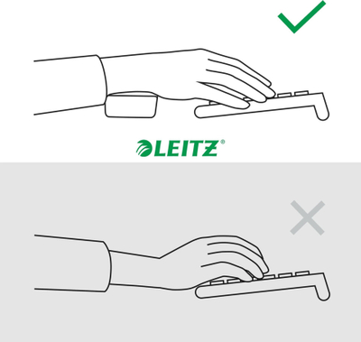Mbështetëse ergonomike për tastierë Leitz Ergo, e rregullueshme, gri e errët