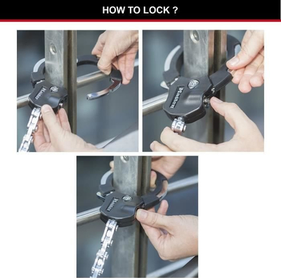 Dry biçiklete Master Lock Street Cuff 8290EURDPRO, me çelës, 55 cm, i zi