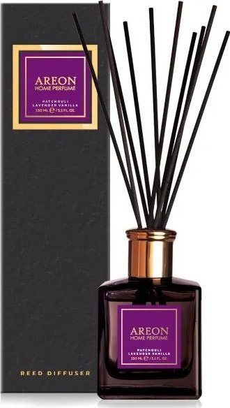 Difuzer aromash Areon Home Black, Patchouli Lavender Vanilje, set me rimbushje 150ml, i zi