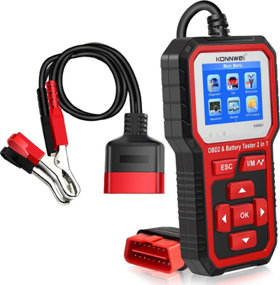 Skaner diagnostik OBD2 Konnwei KW681, testues baterie 6–12V, gri