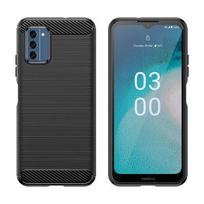 Mbulesë telefoni Nokia C300 Reinforced Carbon, TPU, antirrëshqitëse, e zezë