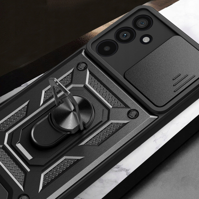 Маса за телефон Tech-Protect Camshield Pro за Galaxy A56 5G, прстен 360°, заштита за камера, црна