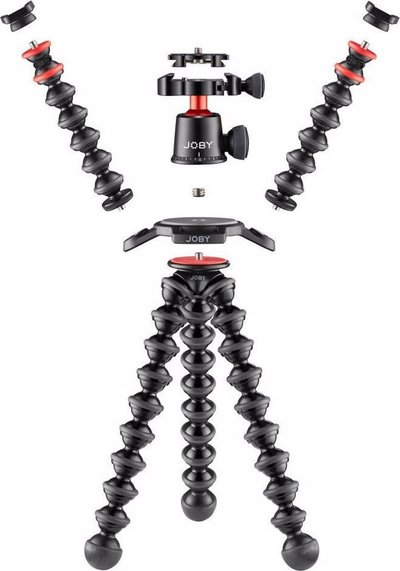 Tripod fleksibël JOBY GorillaPod 3K PRO Rig, mban deri në 3 kg, me kokë sferike, ngjyrë e zezë