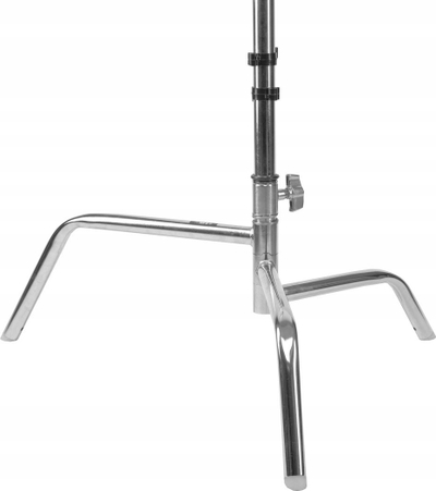 Статив за осветлување GlareOne Fatboy T, C-stativ Turtle Base, хромиран челик, сребрена боја