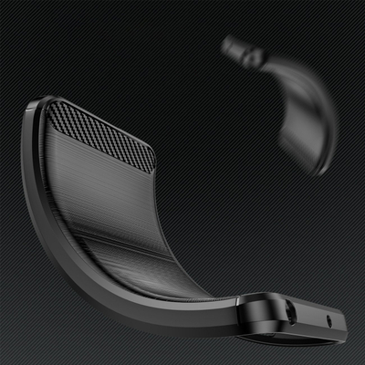 Maskë telefoni Hurtel Carbon Case për Infinix Hot 12 Pro, silikoni fleksibël, efekt karboni, e zezë