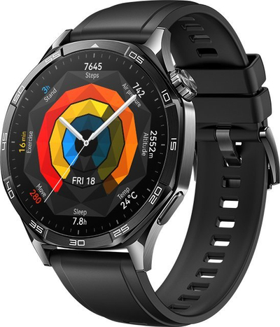 Orë smart Huawei Watch GT 5, 46mm, me rrip fluoroelastomer, e zezë