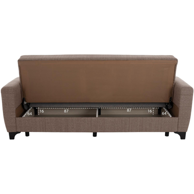 Divan-Shtrat 3 ulëse, shpinë e lartë, 215×84×88 cm HM3242.02, bezhë