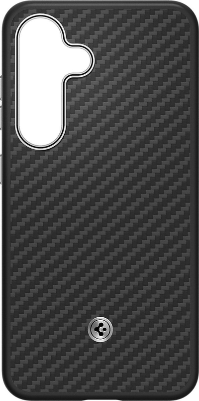 Mbrojtëse telefoni Spigen Enzo Aramid Magnet për Samsung Galaxy S25, me magnet, Black Silver