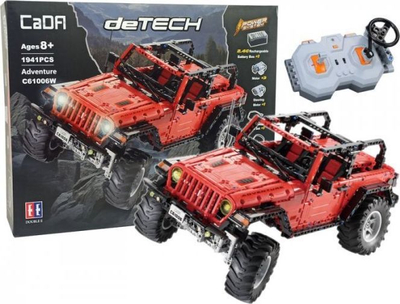 Set lodër me blloqe CADA Off-Road Car, makinë për në terren me telekomandë, e kuqe