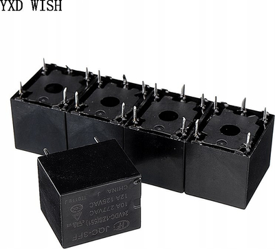Relè elektromagnetik HF JQC-3FF, 12V DC, 10A 250V AC, i zi