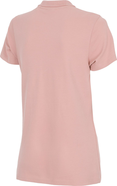 Bluzë polo për goca 4F H4L22-TSD355, Regular Fit, me jakë dhe kopsa, rozë e butë
