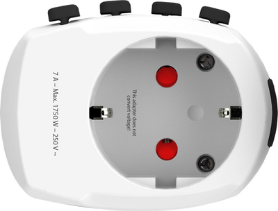 Adaptues universal rryme Skross Konica Minolta, 100 250V, dalje universale, i bardh