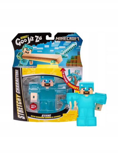 Figurine Goo Jit Zu Minecraft Steve, super elastike, për fëmijë 4+