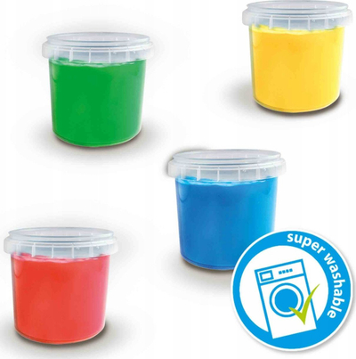 Сет боја за прсти SES Creative Eco Fingerpaint 24924, со престилка, за деца