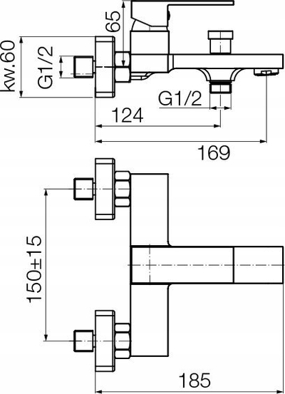 Rubinet për vaskë Valvex Ars 2420370, mur, krom