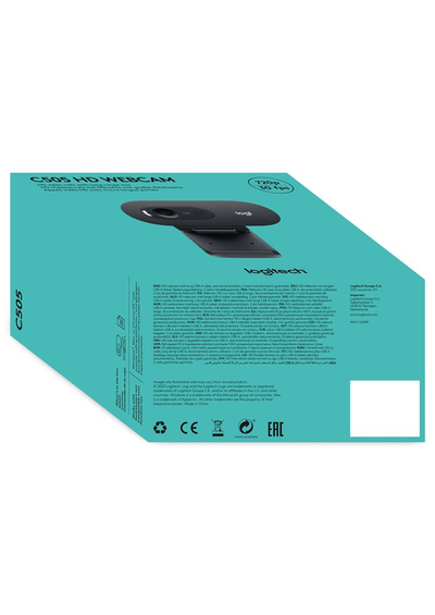 Веб камера Logitech C505 HD, 720p, микрофон со намалување на шум, црна