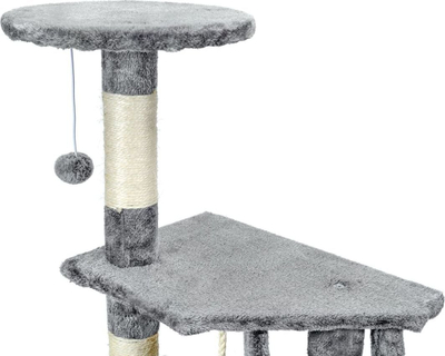 Кула за гребење за мачки Cat Scratcher, 120cm, повеќекатна, сива