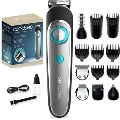 Makineri qethëse Cecotec PrecisionCare Beard Trimmer + Hair Clipper 100059, pa kabllo, për mjekër dhe flokë, e zezë