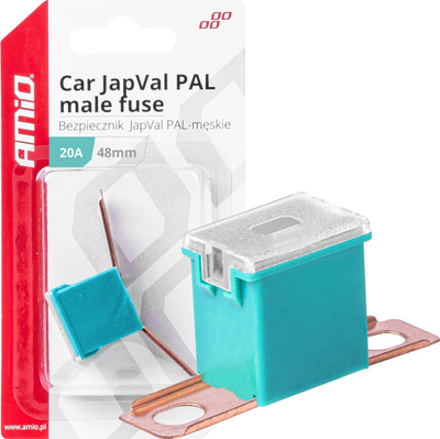 Siguresë veture AMiO JAPVAL PAL male 48mm 20A, e verdhë