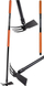 Mjet kopshti Black+Decker Garden Culti Hoe Fiberglass, me dorëzë t’madhe, me grep edhe motikë, portokalli