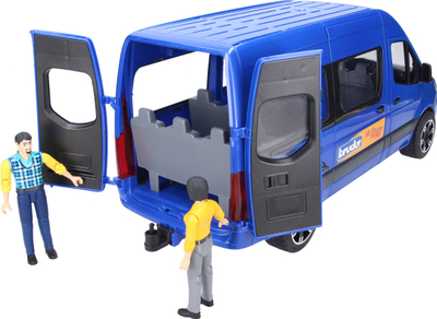 Lodër furgon Bruder MB Sprinter Transfer 02670, me figura, blu