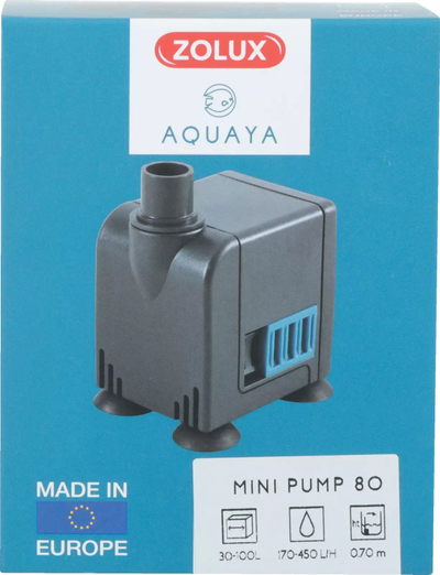 Pompë akuariumi MINI Aquarium Pump 80, për 60L deri 80L, me rrjedhje të rregullueshme, e zezë