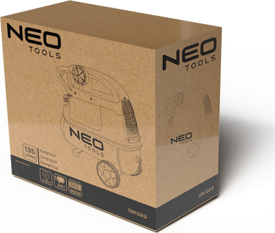 Kompressor me vaj Neo Tools 12K023, 24L, 900W, portokalli