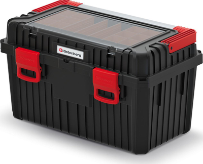 Kuti veglash Kistenberg Tool Case HEAVY, dorezë metalike, 50L, e zezë