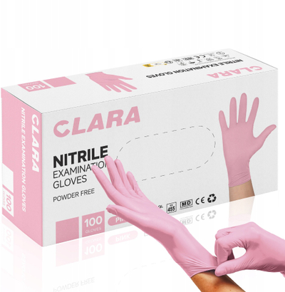Doreza nitrili CLARA ROWE rozë, M, 100 copë