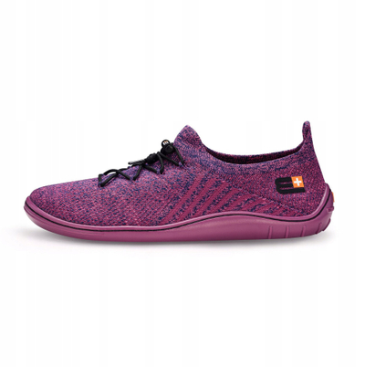 Këpucë minimaliste Brubeck Barefoot për goca, me qafë, me lesh merino, gri