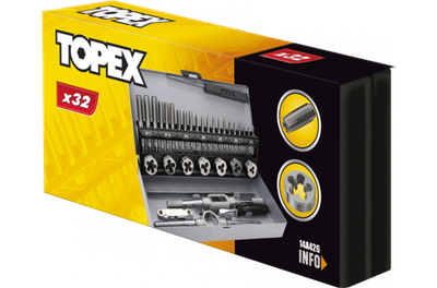 Set tapash dhe gëdhendësesh Topex, 32 copë