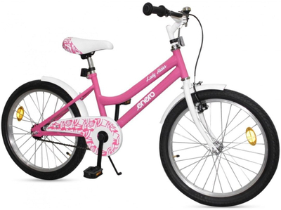 Детски велосипед Enero Lady Rider 20", челик, за девојчиња, розева