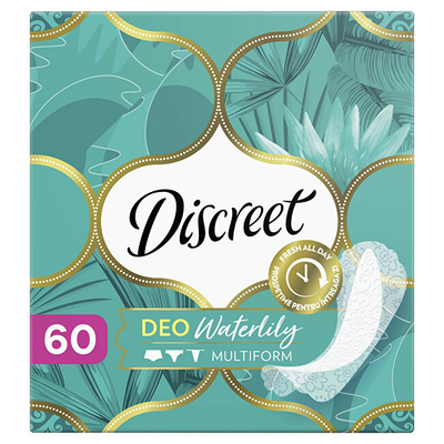 Peceta intime Discreet Deo Waterlily, multiform, paketim 60 copë