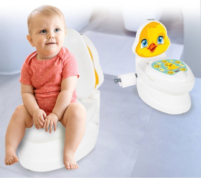 Potë fëmijësh Jamara My Little Toilet Chick, me tingull shpëlarjeje, me dritë LED, e bardhë